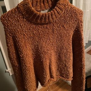 UO Milo Chenile Mock Neck Sweater, size S, color Mustard